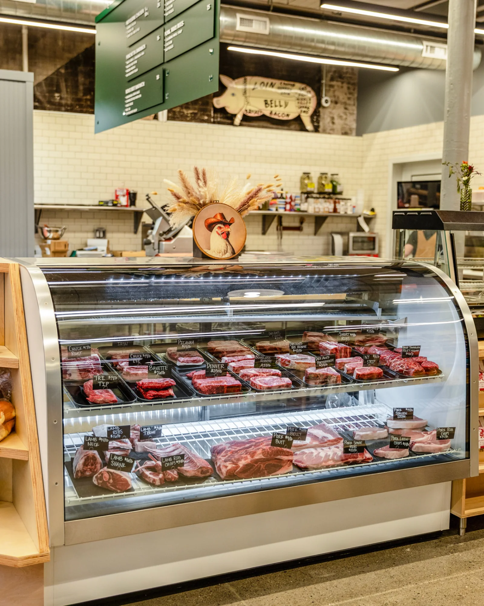butcher case, retail counter